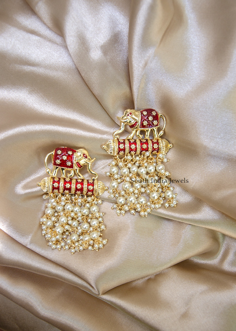 Buy Glory Lotus Stud Earrings in Pink Enamel Online in India  Zariin