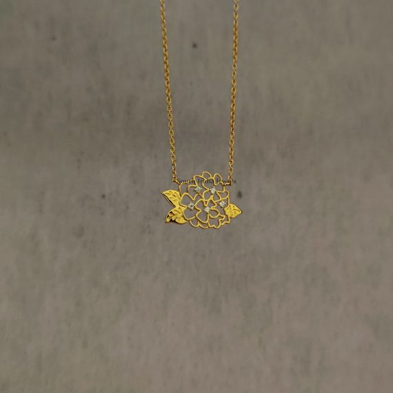 Delicate Floral chain with AD stones studded.