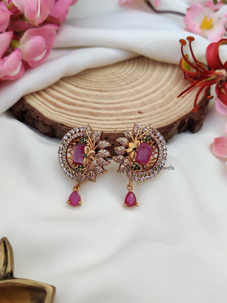 Floral AD Stones Earring