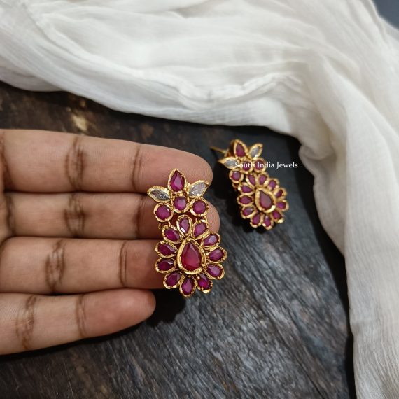 Floral AD Stones Earrings