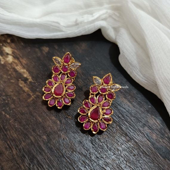 Floral AD Stones Earrings
