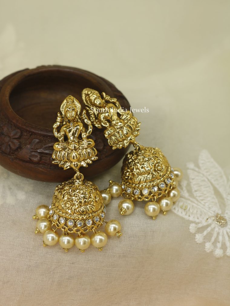 Gorgeous Lakshmi pearl Drop Jhumkas