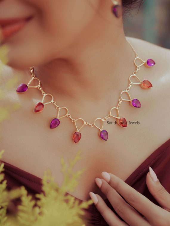 Handcrafted Ruby & Amethyst Necklace