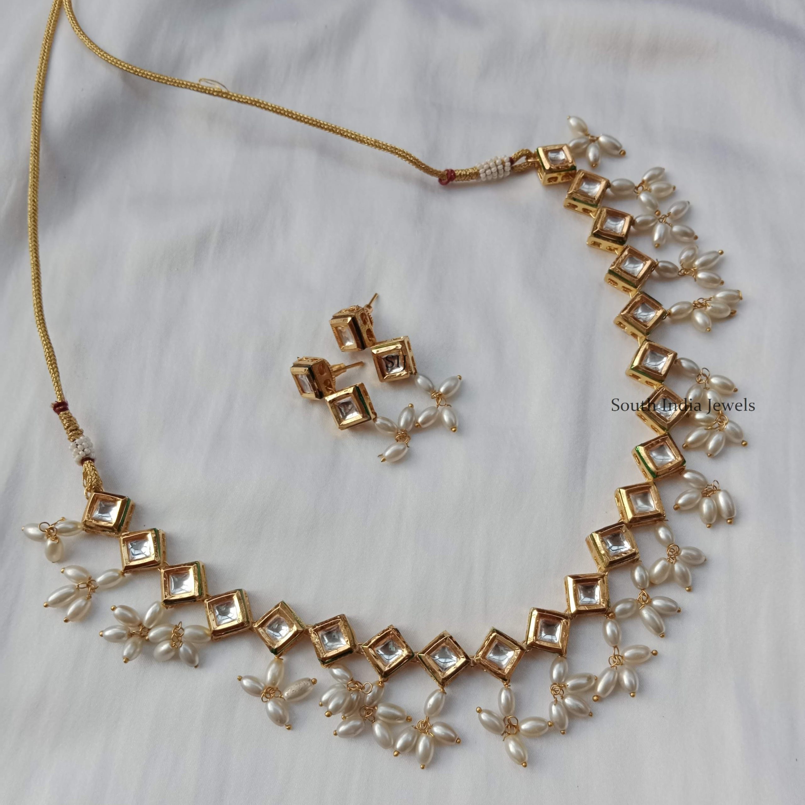Kundan Stones Pearls Necklace