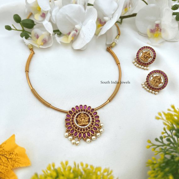 Lakshmi Pendent Hasli Necklace