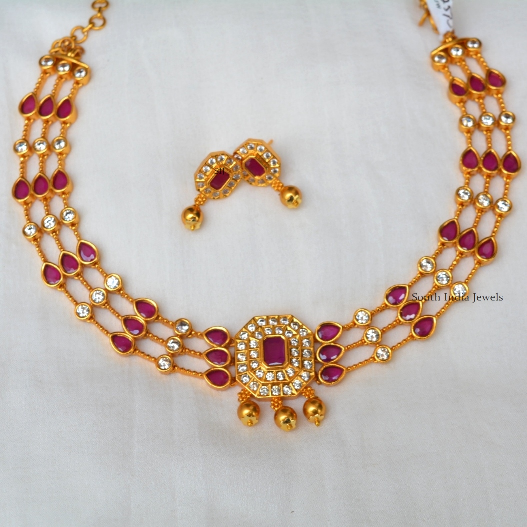 Ruby AD Stones Necklace