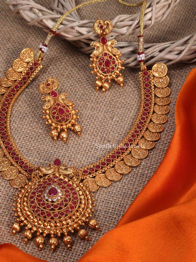 Ruby Paan Shape Necklace Set