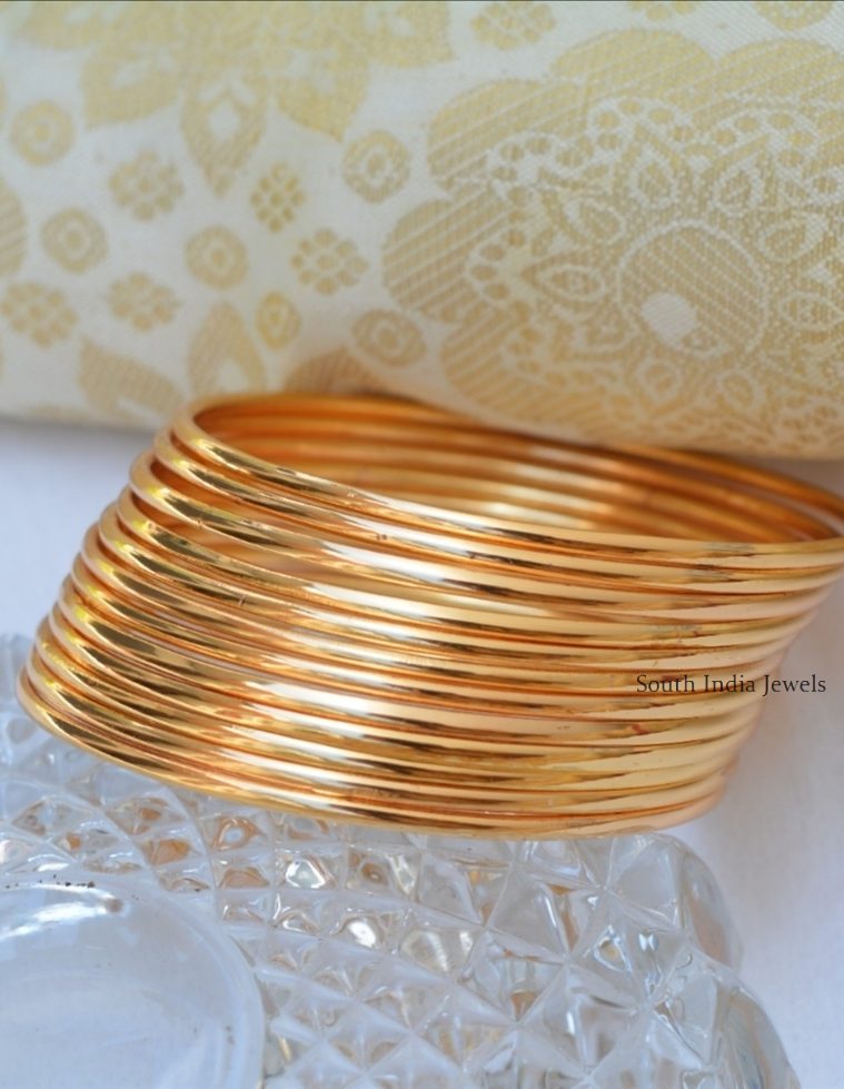 Simple Gold Polish Bangles