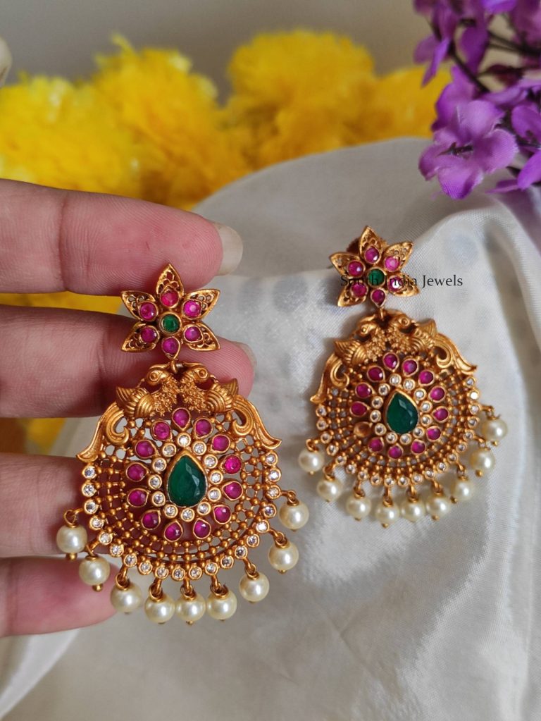 Traditional Multistone Lakshmi Earrings - South India Jewels