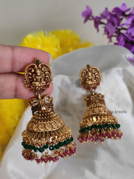 Traditional Beads Lakshmi Jhumkas