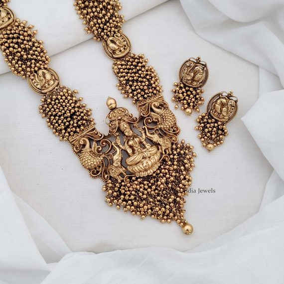 Traditional Golden Beads Lakshmi Haaram