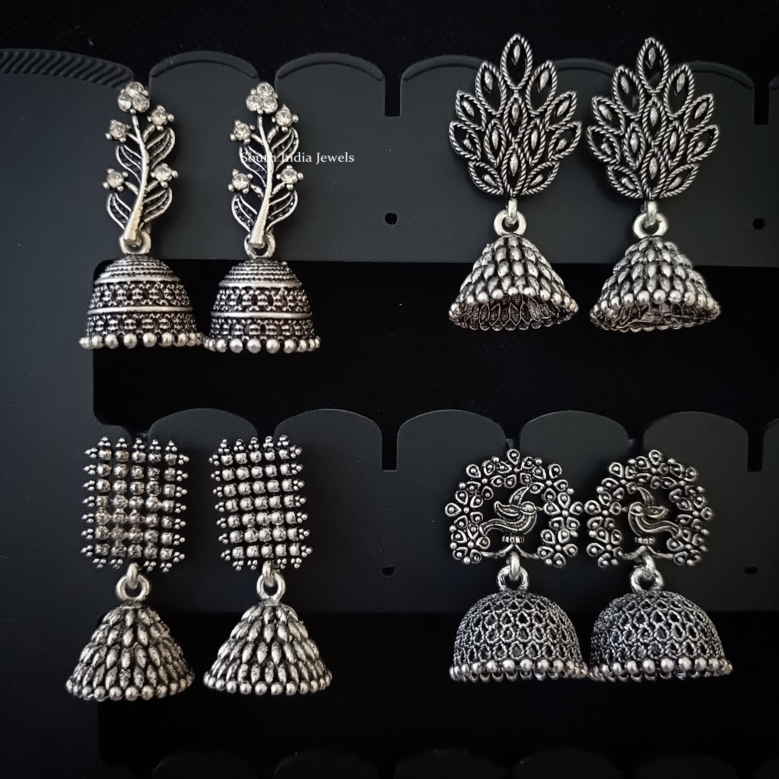 Oxidised Jhumkas Combo Set- South India Jewels - Online Shop