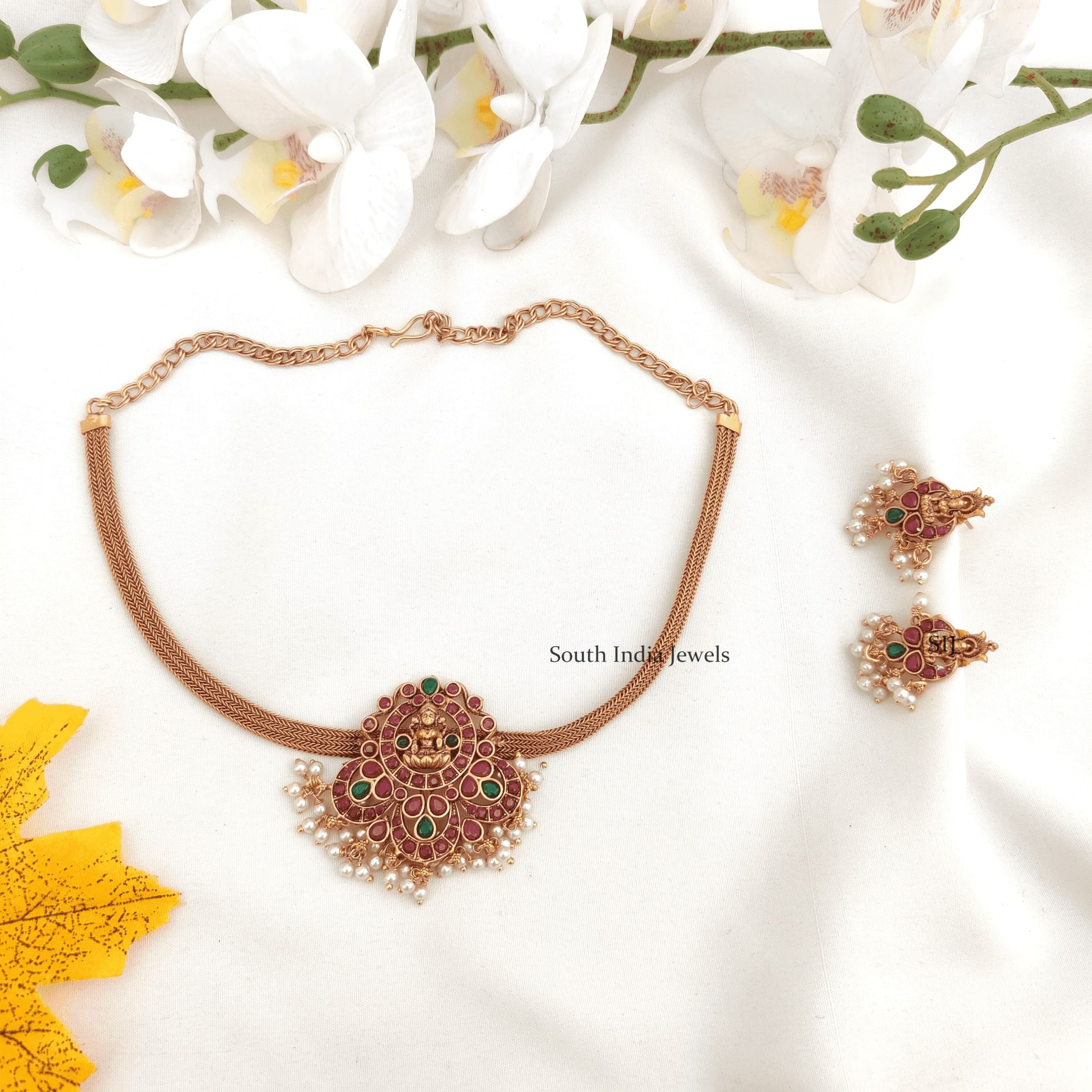 Lakshmi Idol Design Necklace- South India Jewels - Online Shop