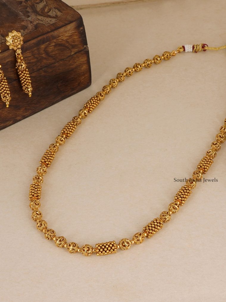 Beautiful Gold Plated Ball Mala Necklace