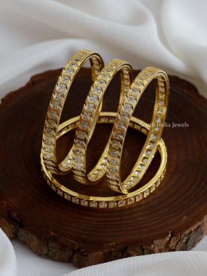 White Stones Square Bangles