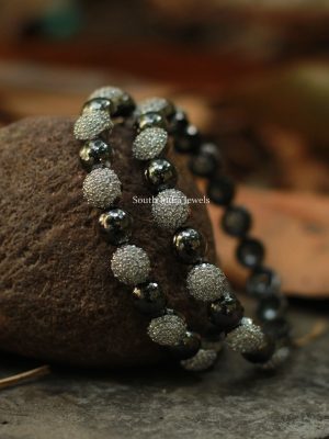 92.5 Silver Black Zircon Bangles