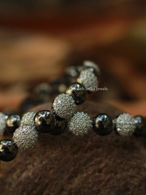 92.5 Silver Black Zircon Bangles (