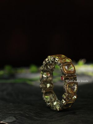 92.5 Silver Victorian Kundan Single Bangles