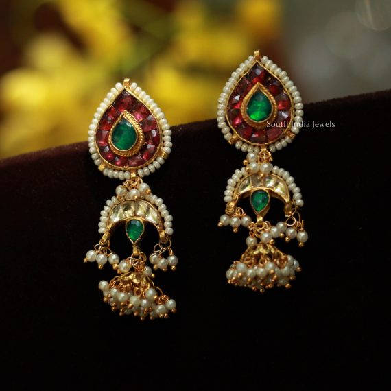Classic Polki Earrings - South India Jewels - Earrings