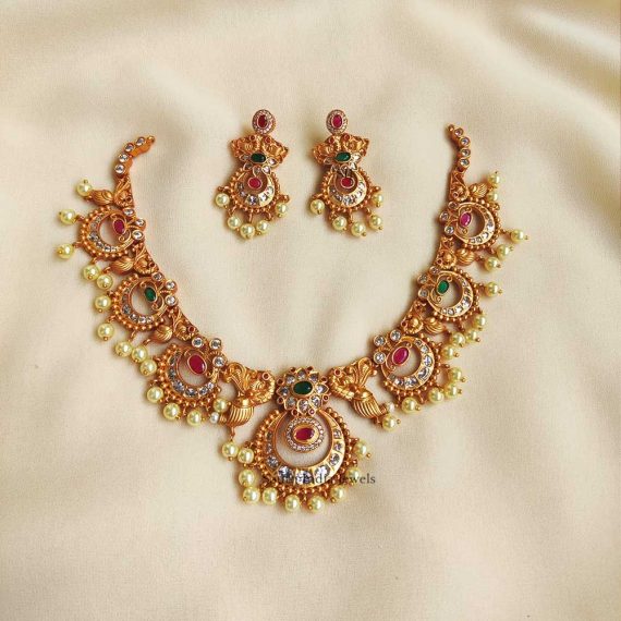 Elegant Chandbali Design Necklace- South India Jewels- Online Shop