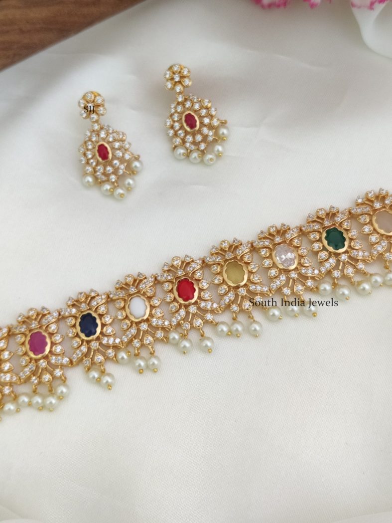 Elegant Multi Stones AD Choker