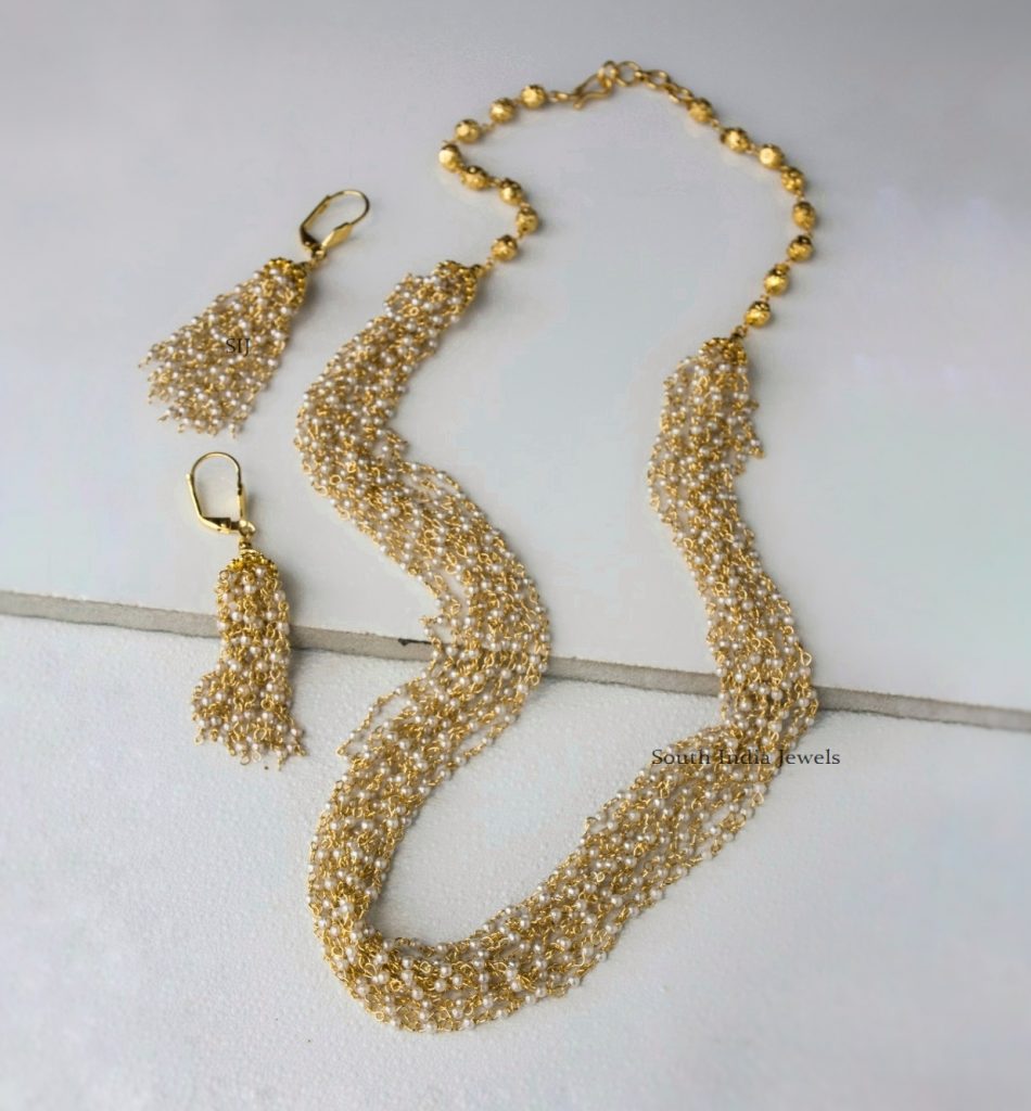 Pearl Layered Chain-South India Jewels - Online Shop