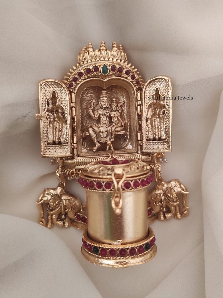 Elegant Shiva Parvathi Kumkum Box