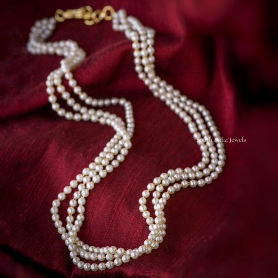 Elegant Triple Layered Pearl Chain