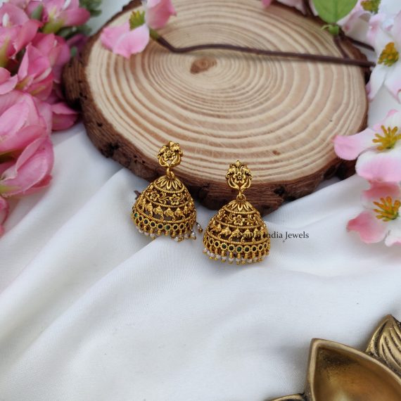 Elephant Face Crafted Jhumkas (