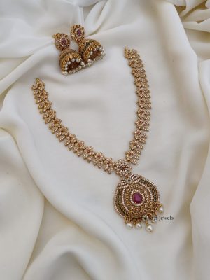 Floral AD Stones Necklace (2)