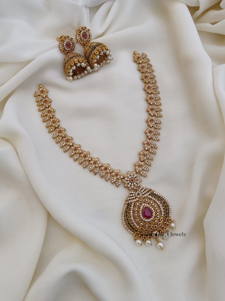 Floral AD Stones Necklace (2)