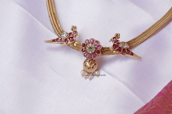 Floral Design Bird Necklace