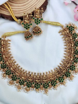 Floral Lakshmi Design Necklace (1)