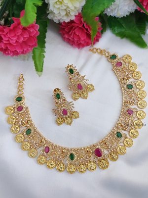 Gold Polish Coin Necklace Set (2)