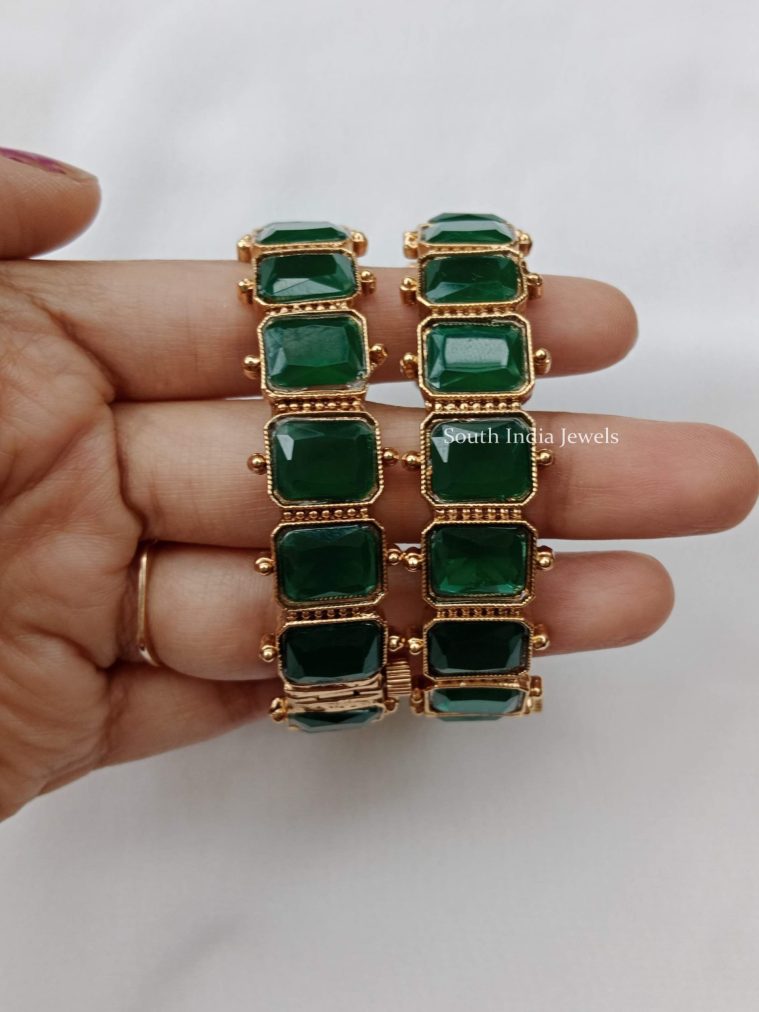 Gorgeous Big Emerald Stones Bangles