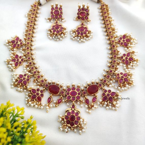 Guttapusalu Floral Design Necklace- South India Jewels- Online shop