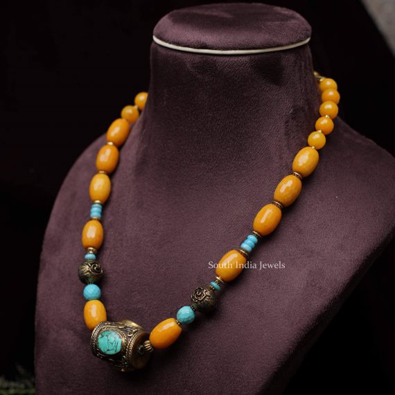 Mustard Turquoise Necklace (2)