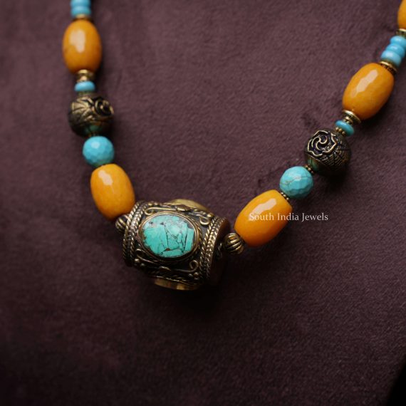 Mustard Turquoise Necklace
