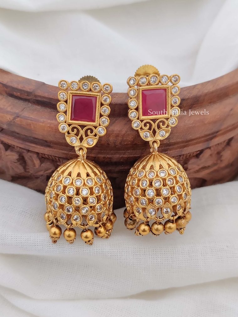 Imitation CZ Stone Jhumkas