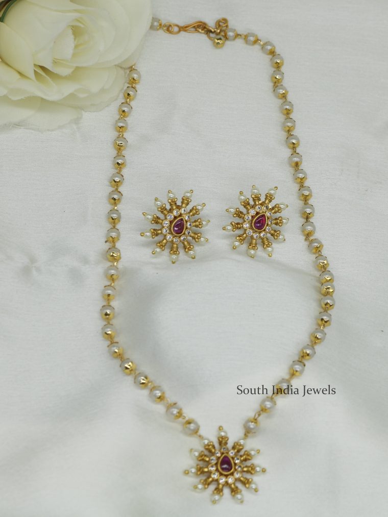 Simple Pendant Pearl Necklace (4)