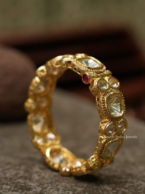Stunning 92.5 Silver Single Kundan Bangles
