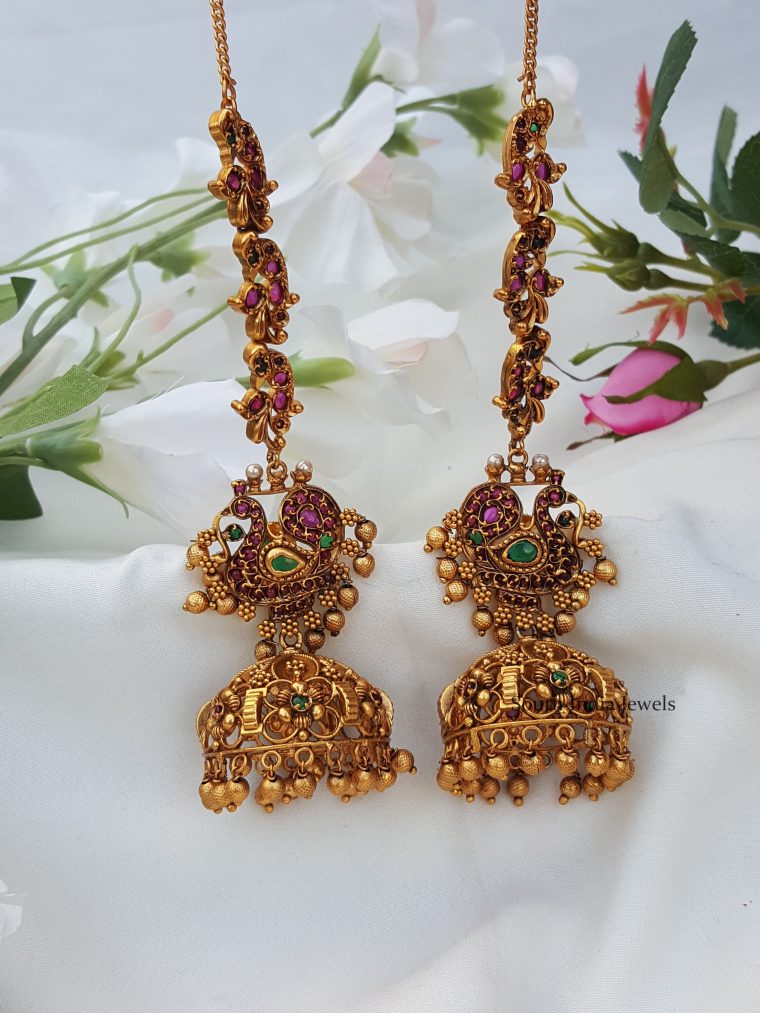 Style Peacock Jhumkas With Mattal