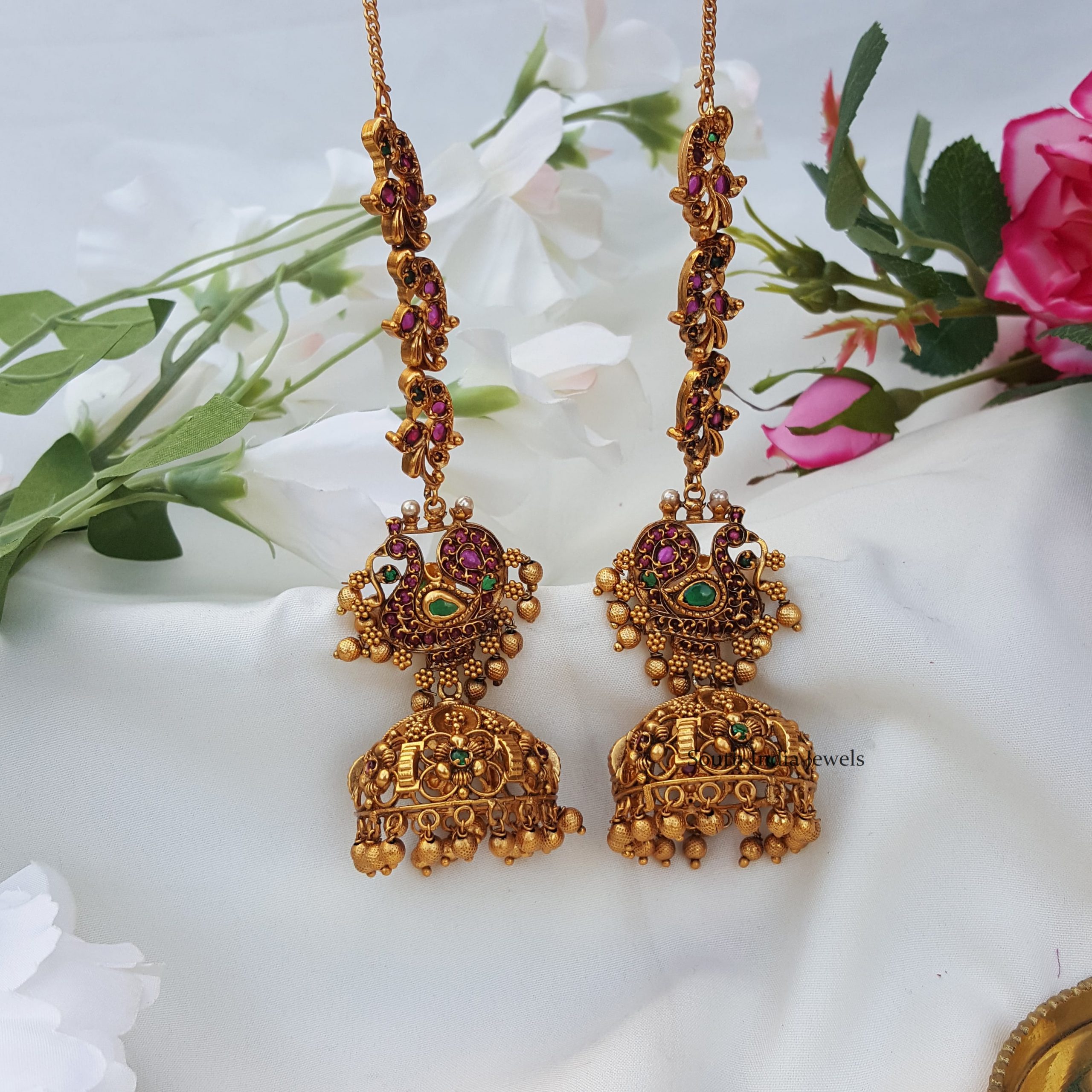 Style Peacock Jhumkas With Mattal