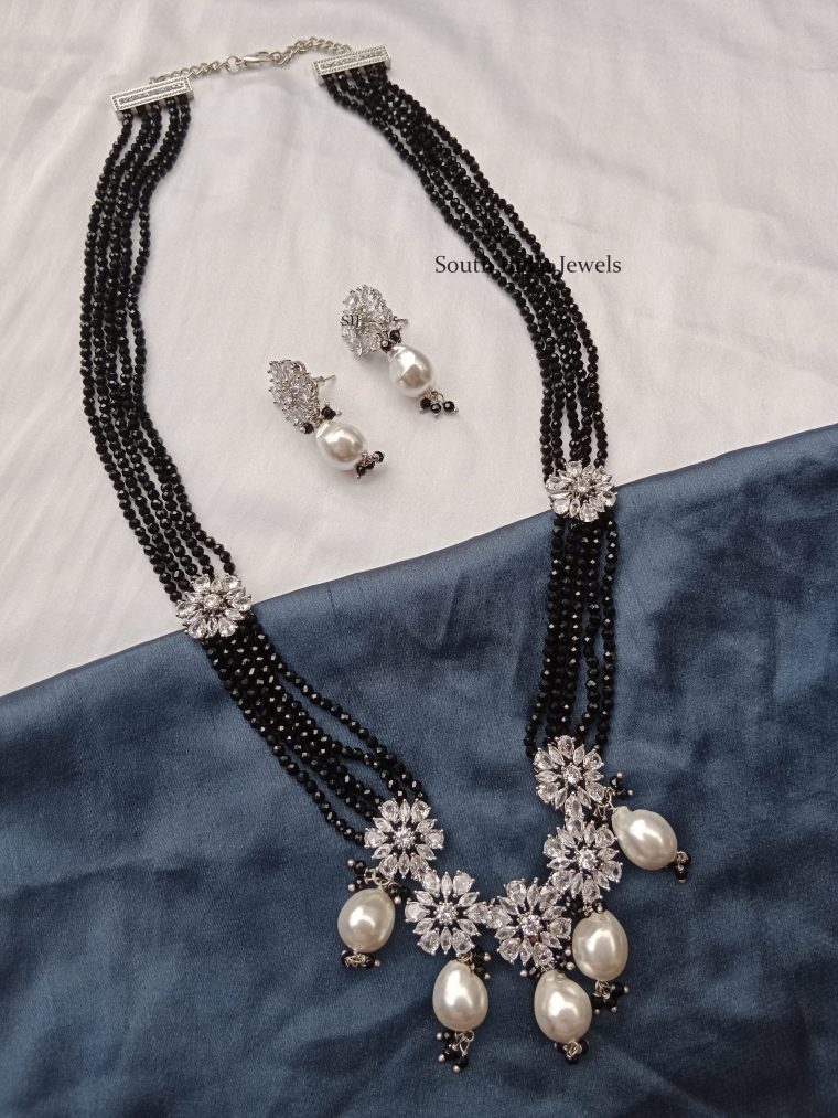 Trendy Black Crystal Beads Mangalsutra