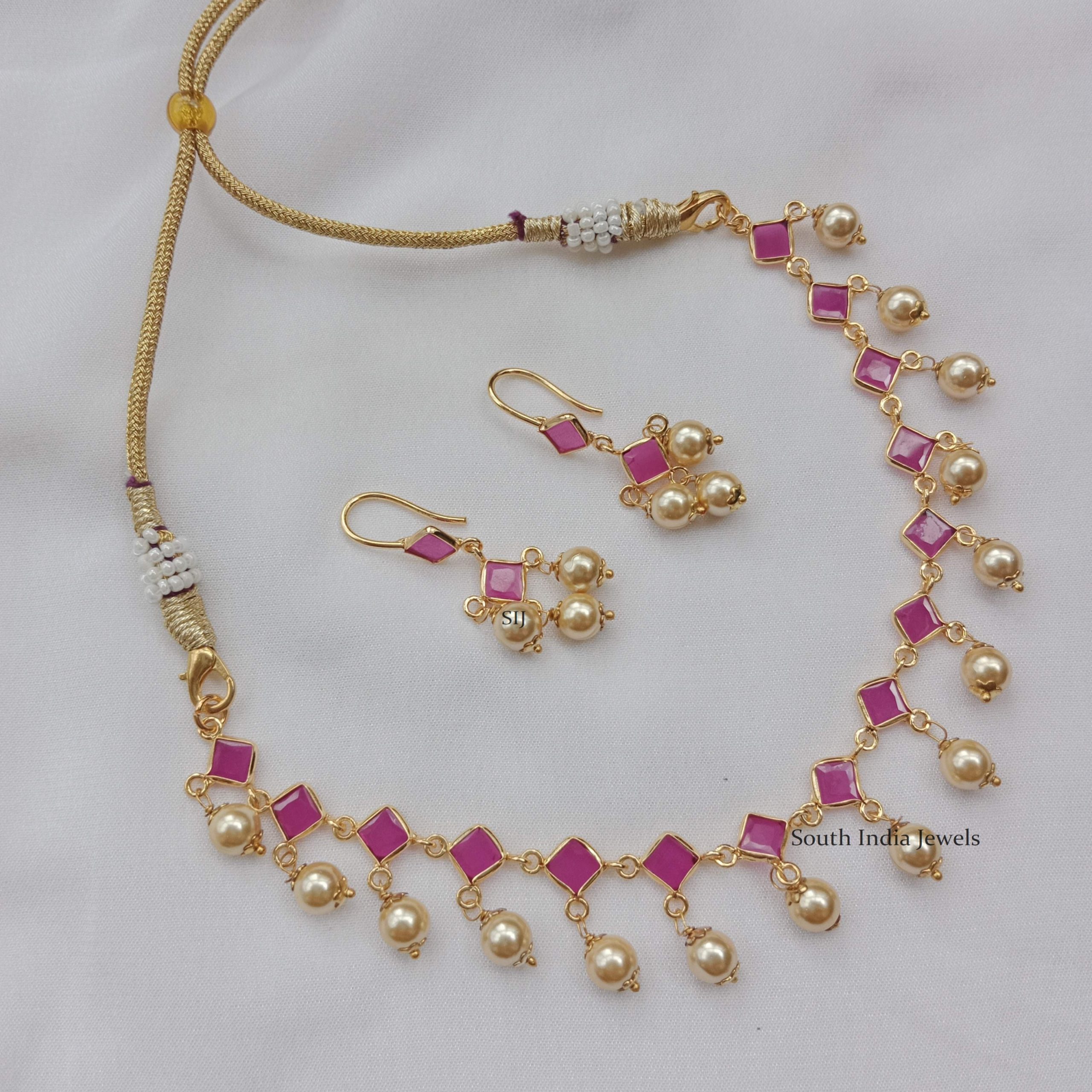 Trendy Ruby Design Necklace