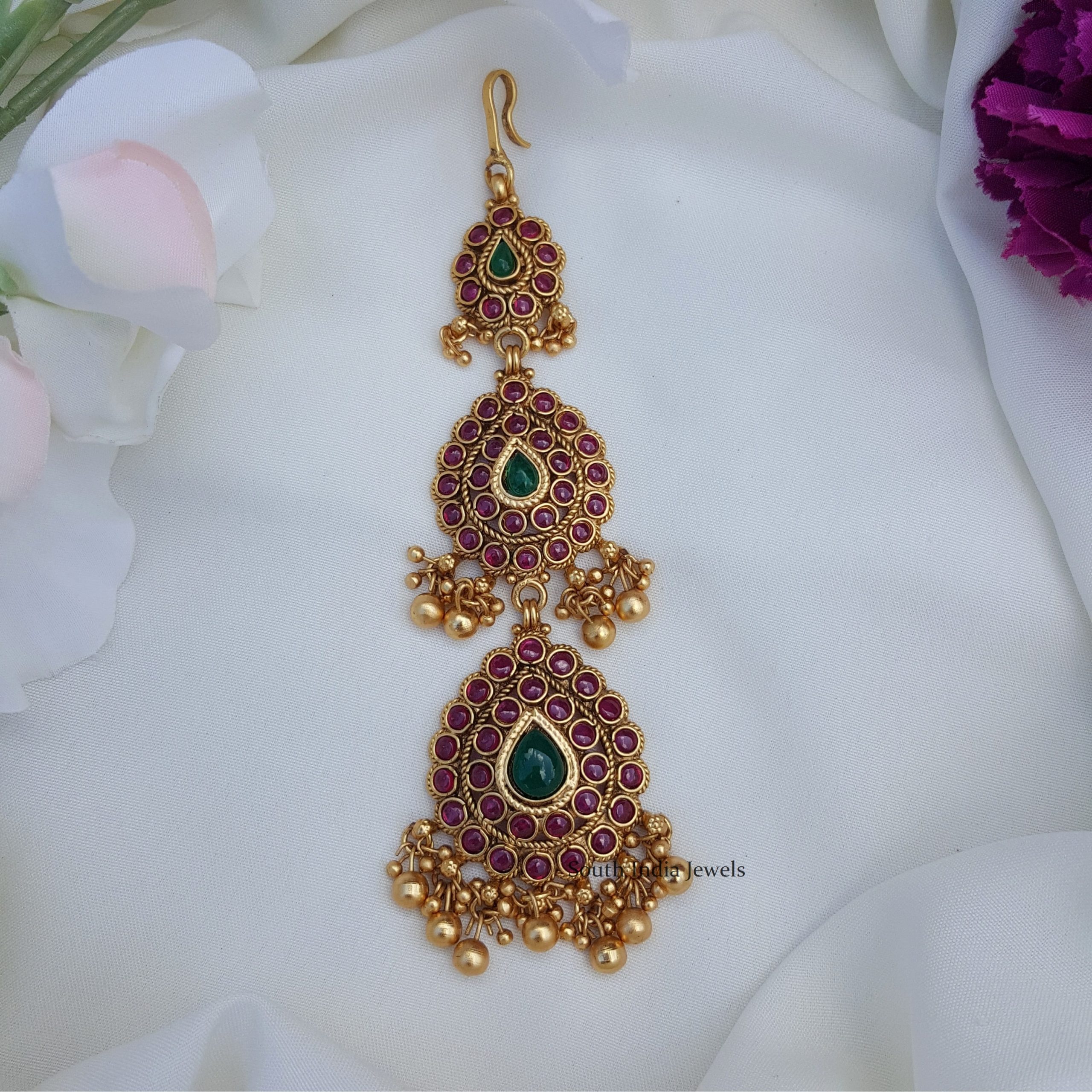 Kemp Stones Maang Tikka- South India Jewels- Online shop