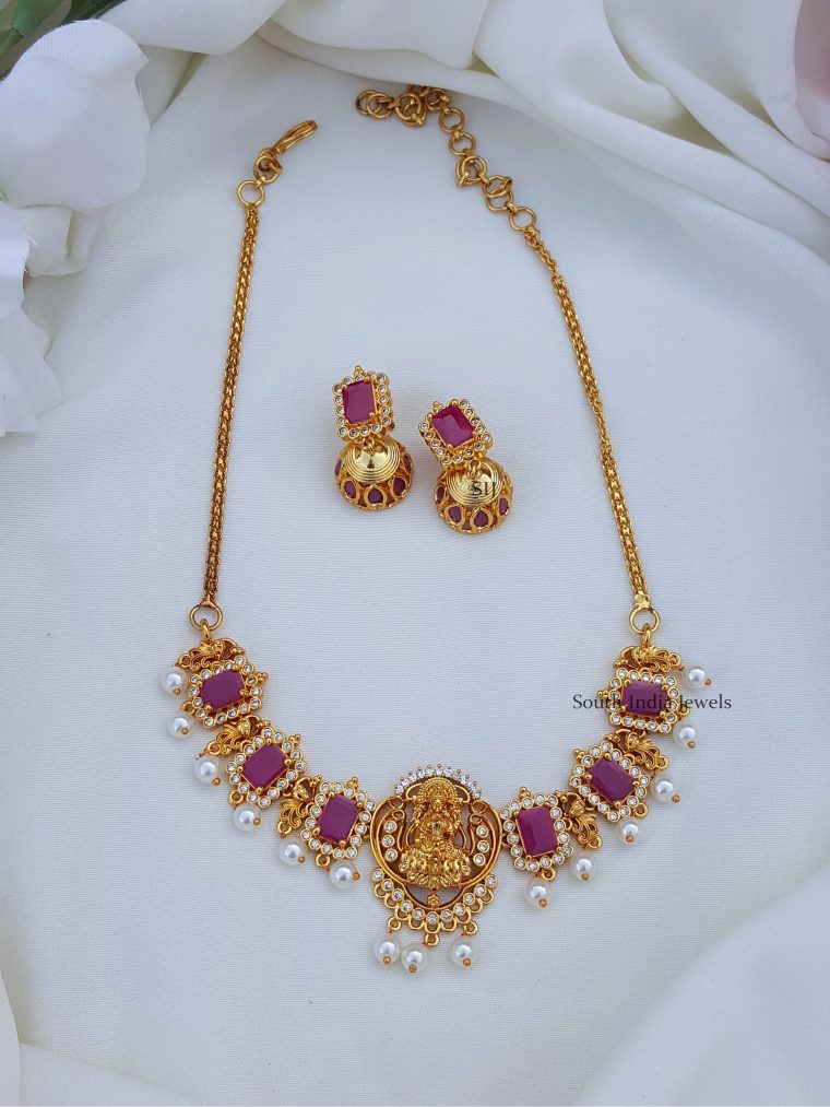 Attractive Pink Stones Necklace (1)