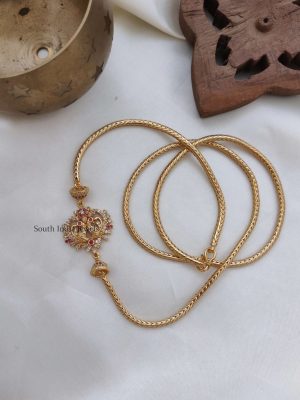 Beautiful Peacock AD Mugappu Chain (2)