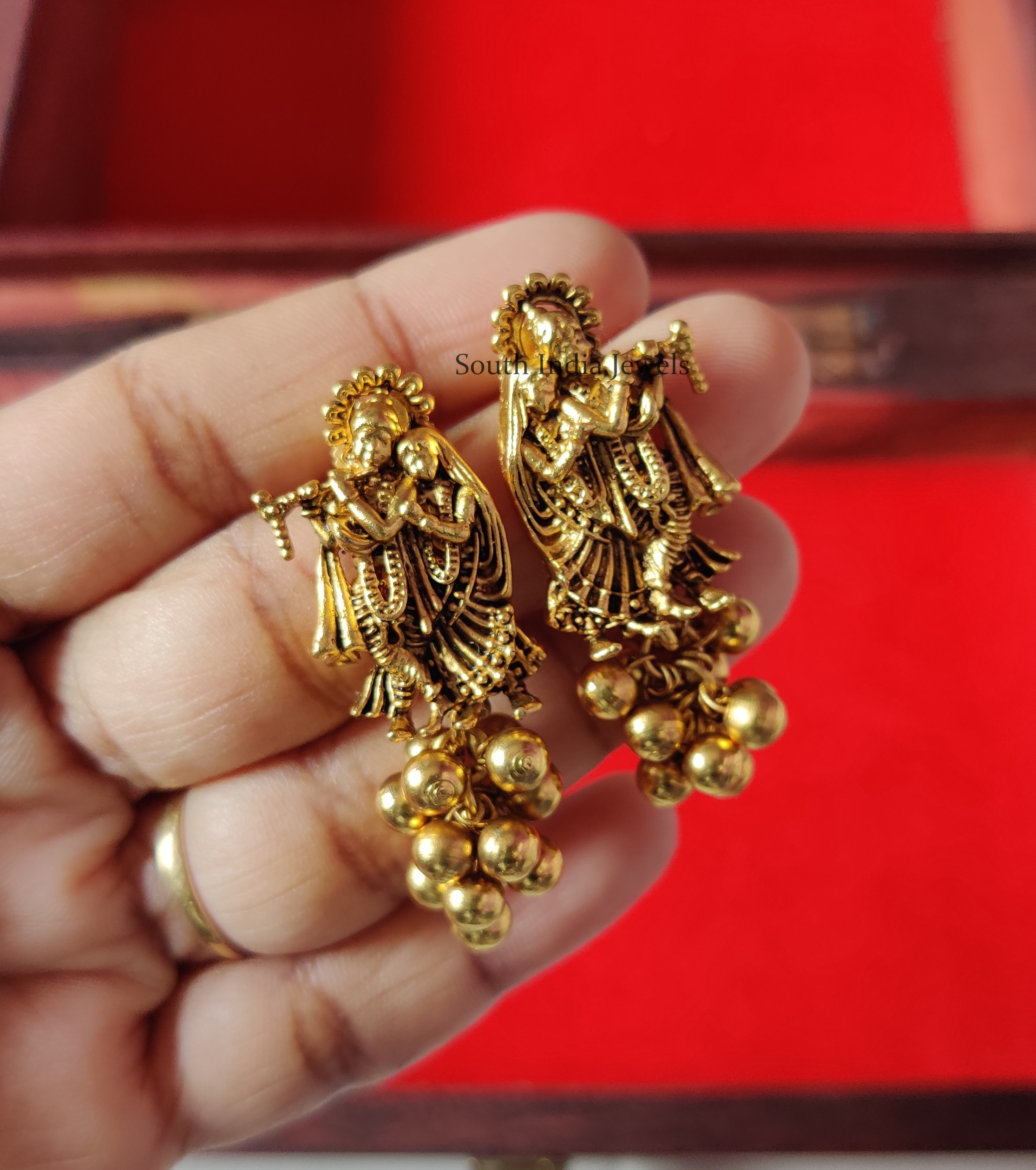 radha krishna earrings gold