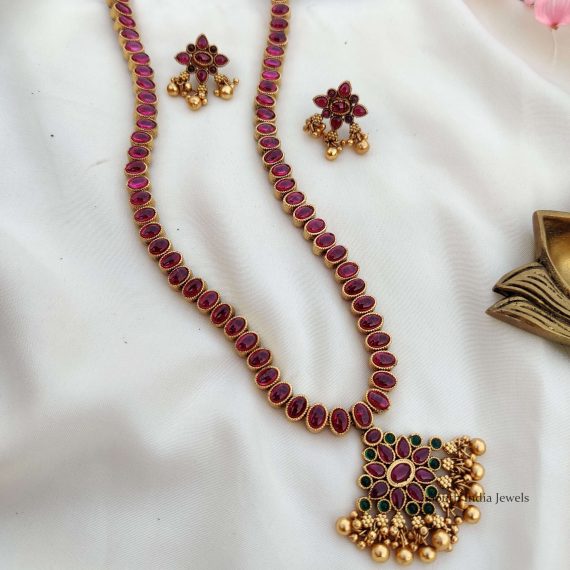 Charming Multi & Ruby Stone Reversible Necklace (2)